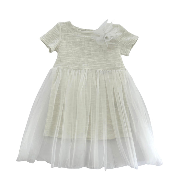 Lurex Fleece Dress with Tulle Skirt