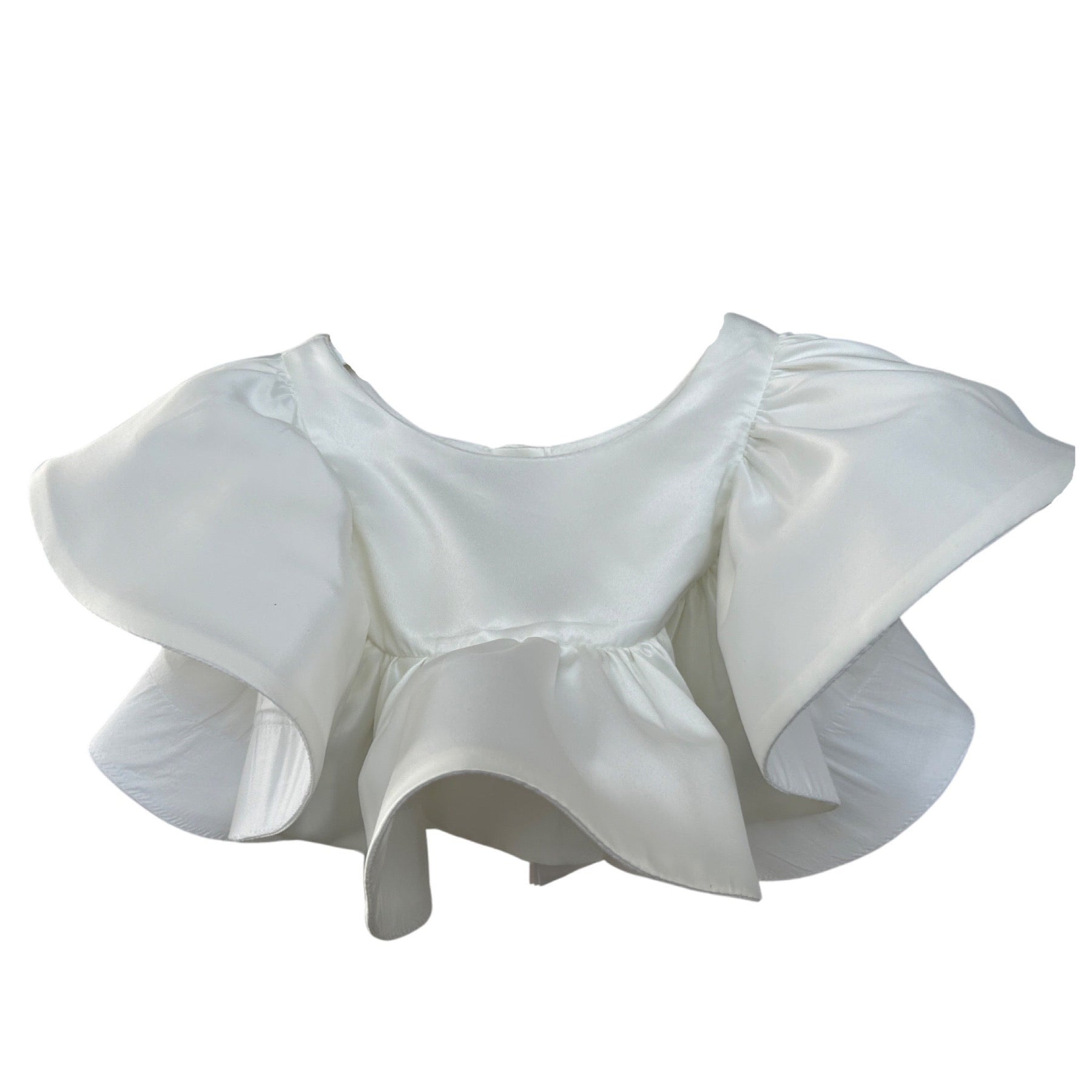 WHITE SILK SATIN TOP