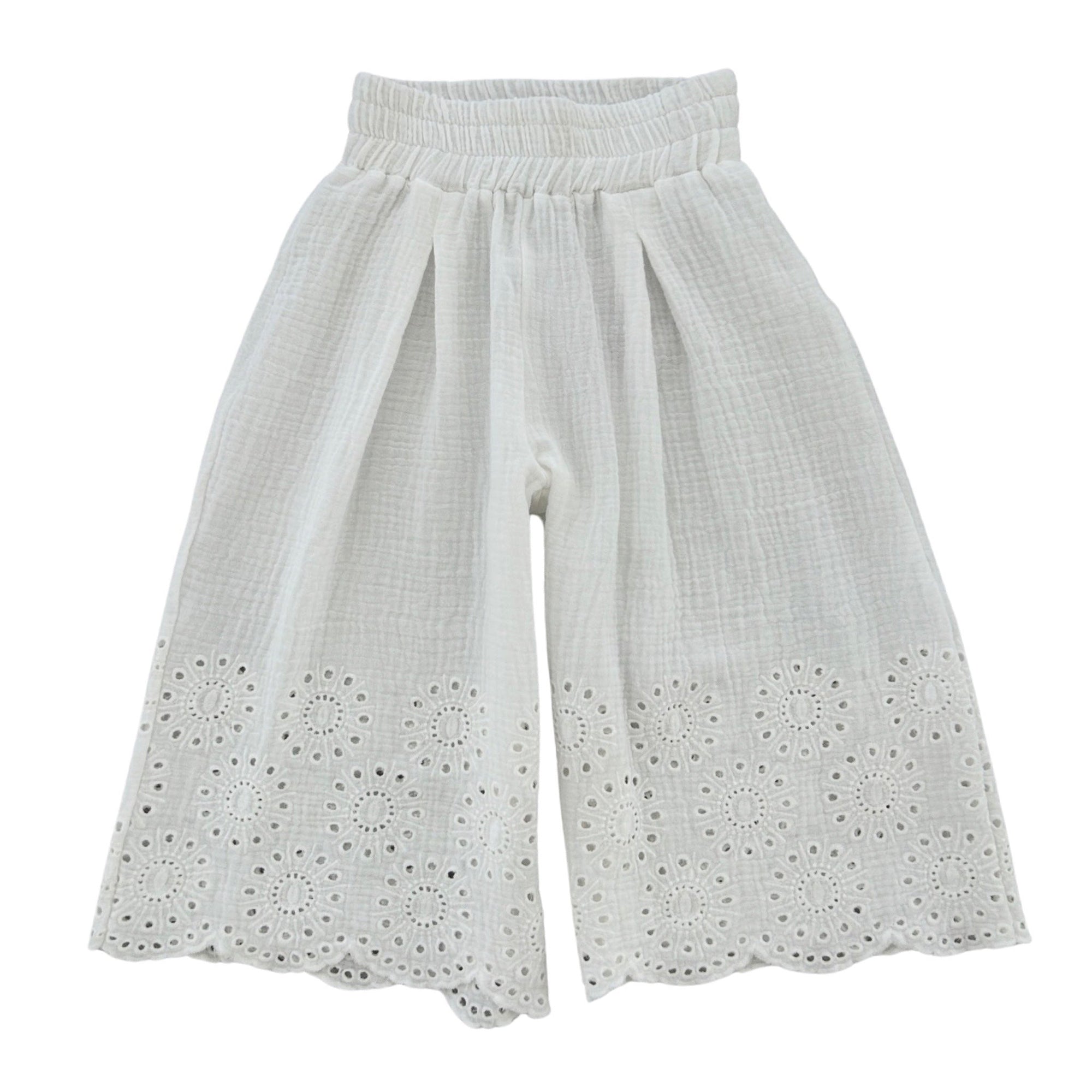 EMBROIDERED GAUZE PANTS