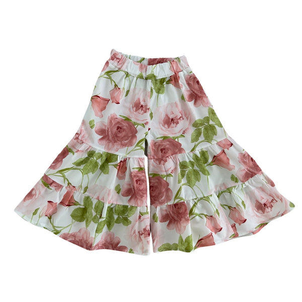 PATTERNED PANTS WITH RUFFLE