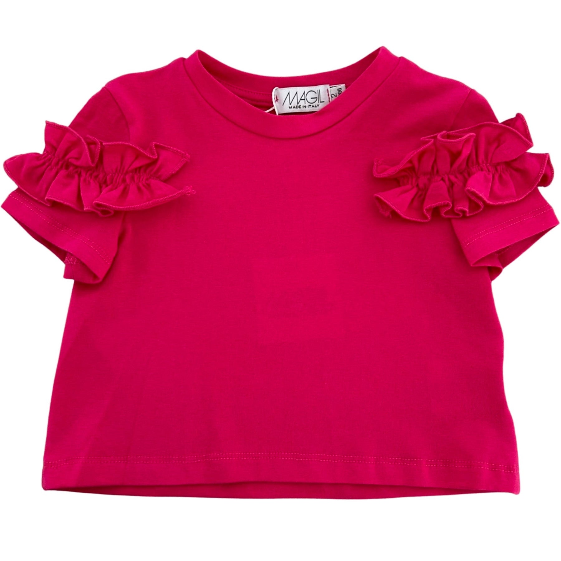 T-SHIRT WITH RUFFLES ON THE SLEEVES