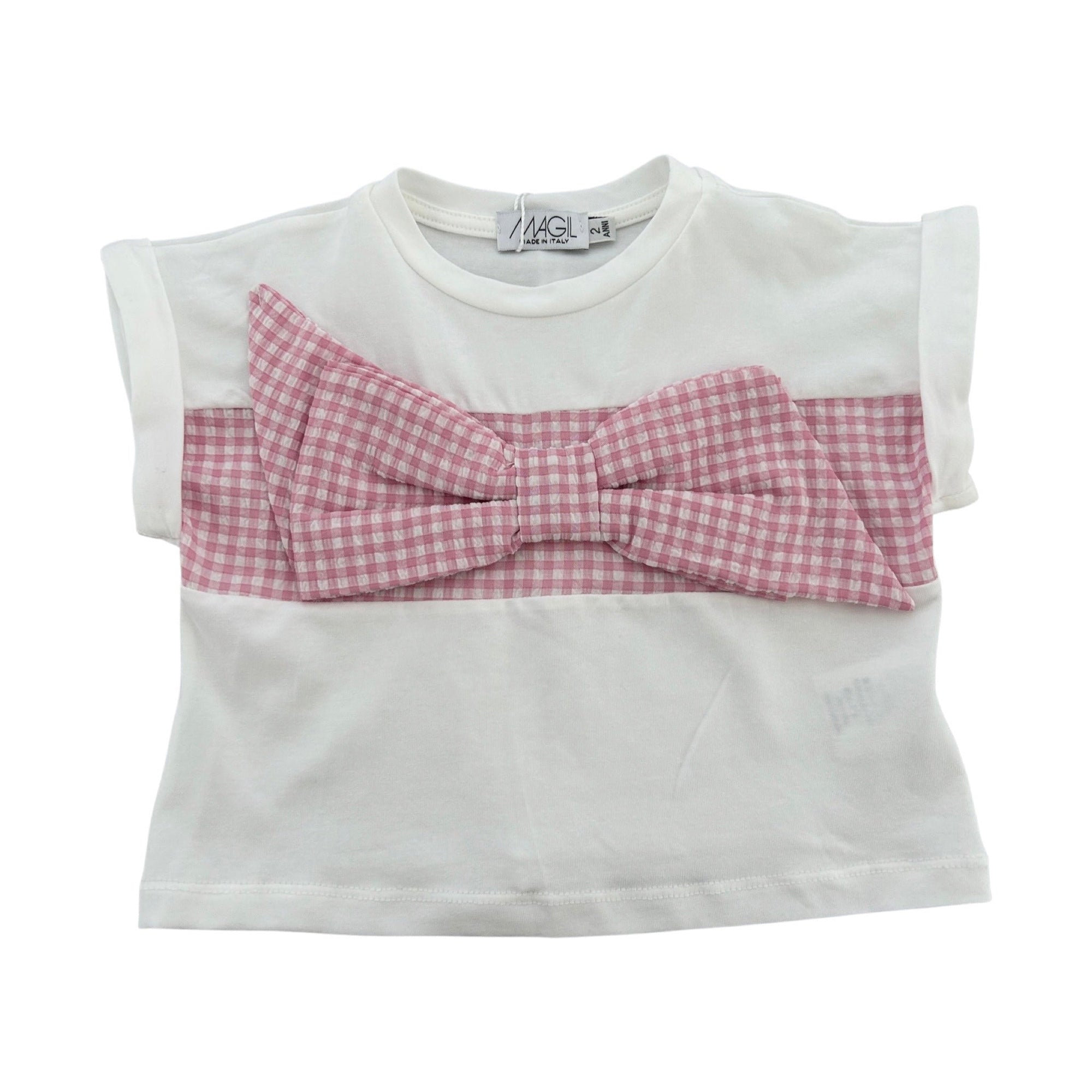 T-SHIRT WITH MAXI BOW MICROVICHY