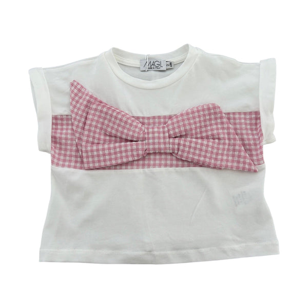 T-SHIRT WITH MAXI BOW MICROVICHY