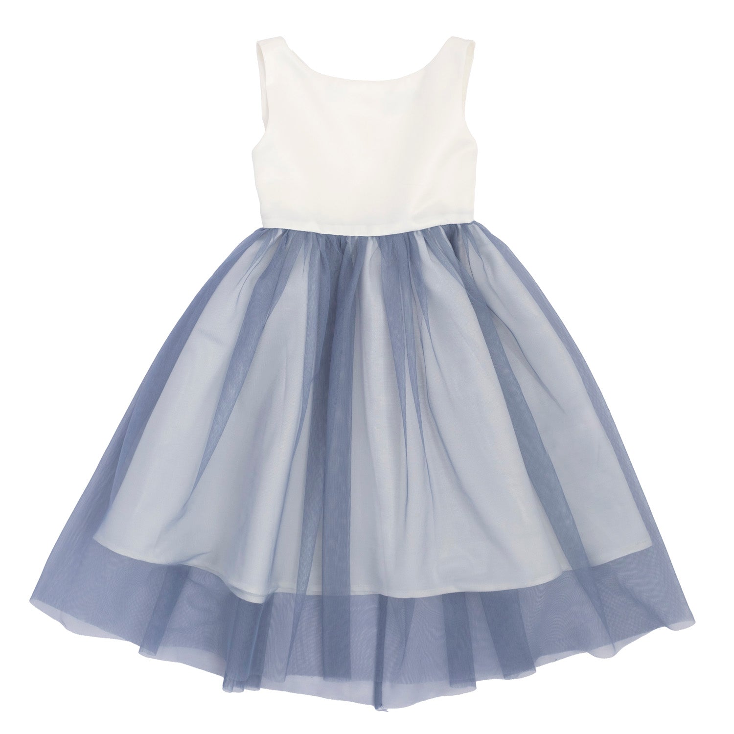 Satin Dress with Tulle Skirt
