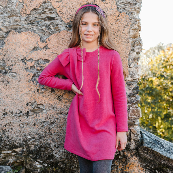DRESS IN WARM COTTON WITH MAXI BOW