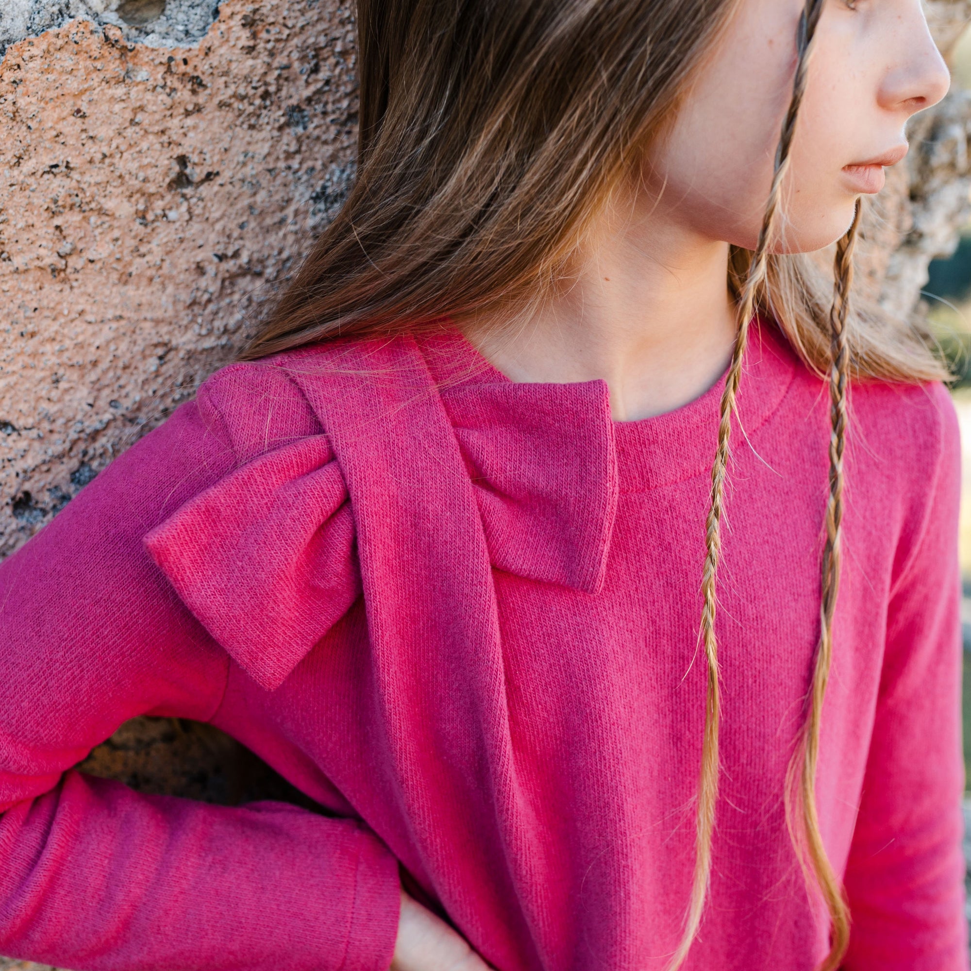 DRESS IN WARM COTTON WITH MAXI BOW