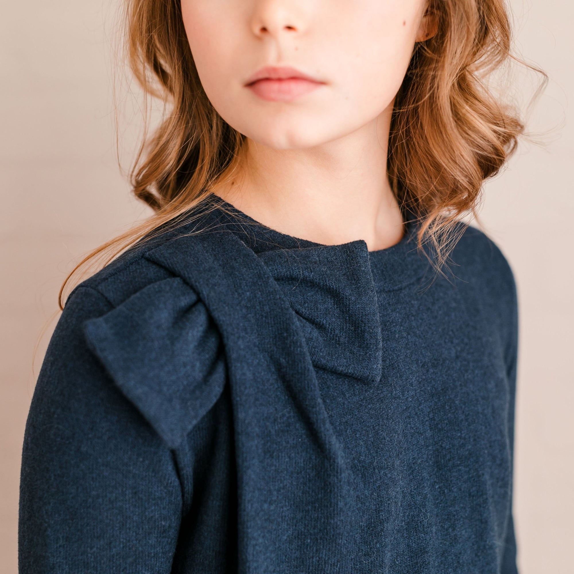 WARM COTTON SWEATER WITH BOW