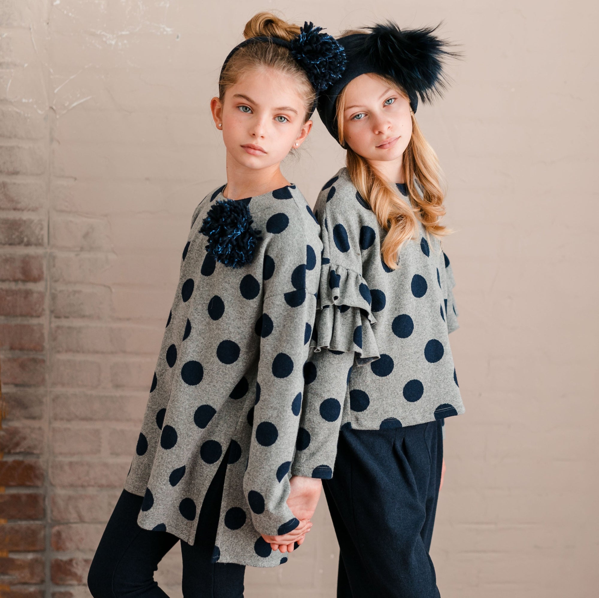 POLKA DOT FANTASY SWEATER WITH POM POM