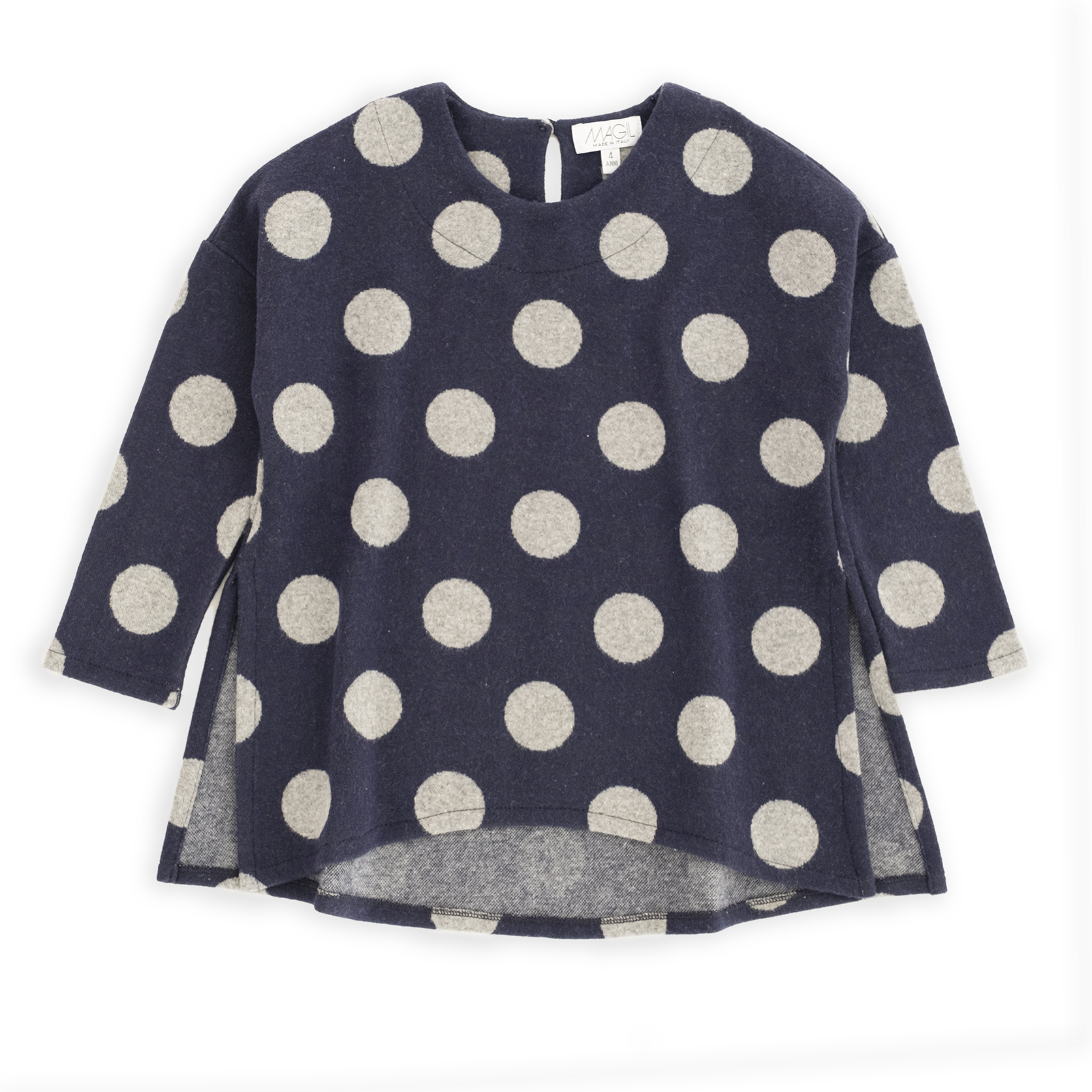 MAGLIA FANTASIA A POIS CON POMPON