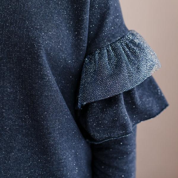 Tulle Ruffle Detail Sweater