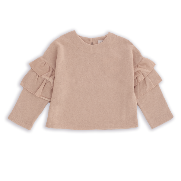 MAGLIA DETTAGLIO FRAPPE IN TULLE