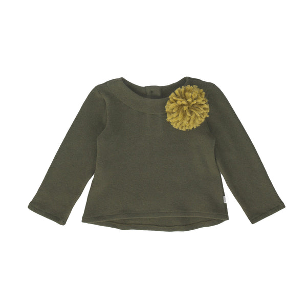 WARM COTTON SWEATER WITH POM POM