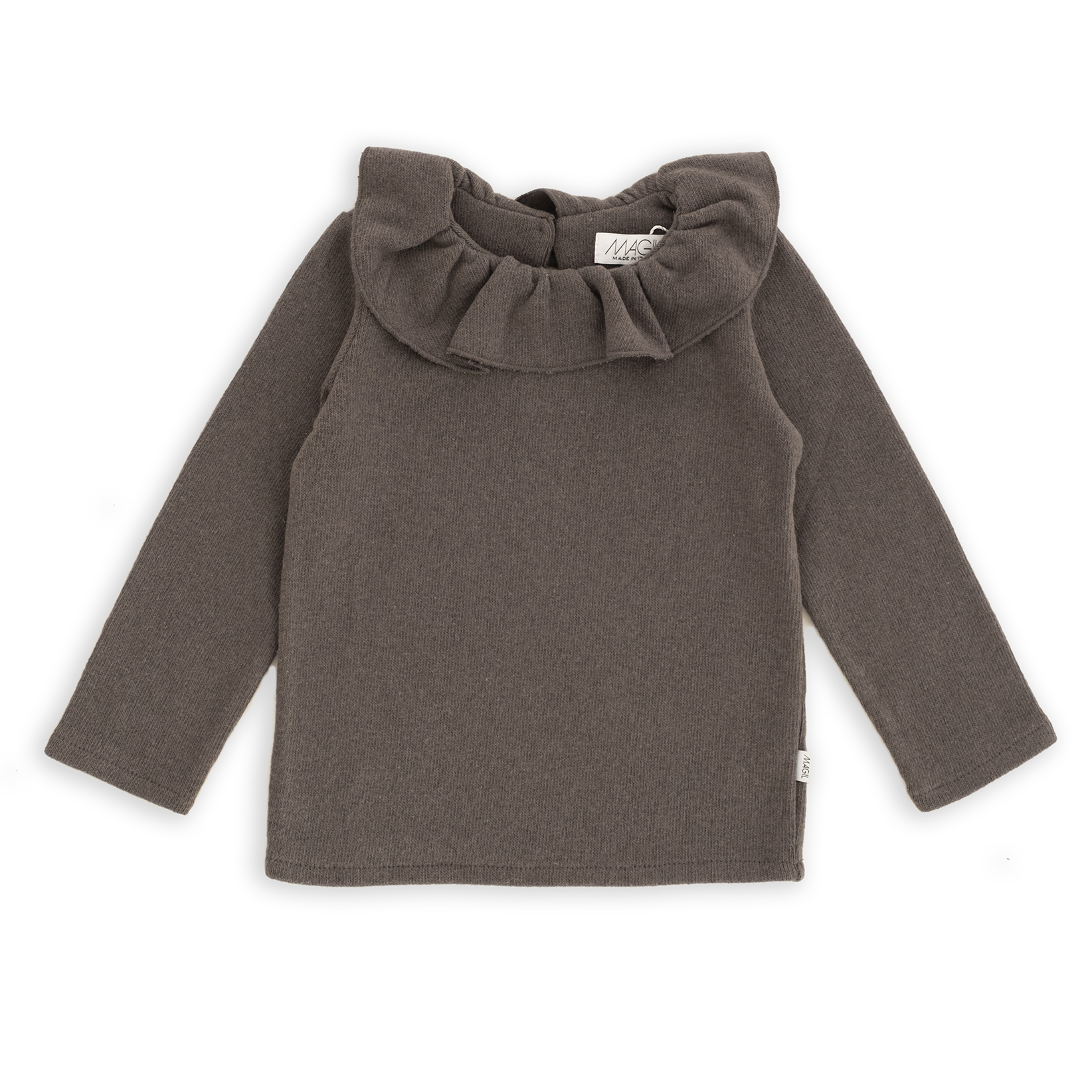 MAGLIA IN CALDO COTONE COLLETTO ARRICCIATO