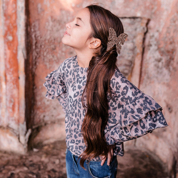 SWEATER IN LIGHT FLEECE WITH RUFFLES