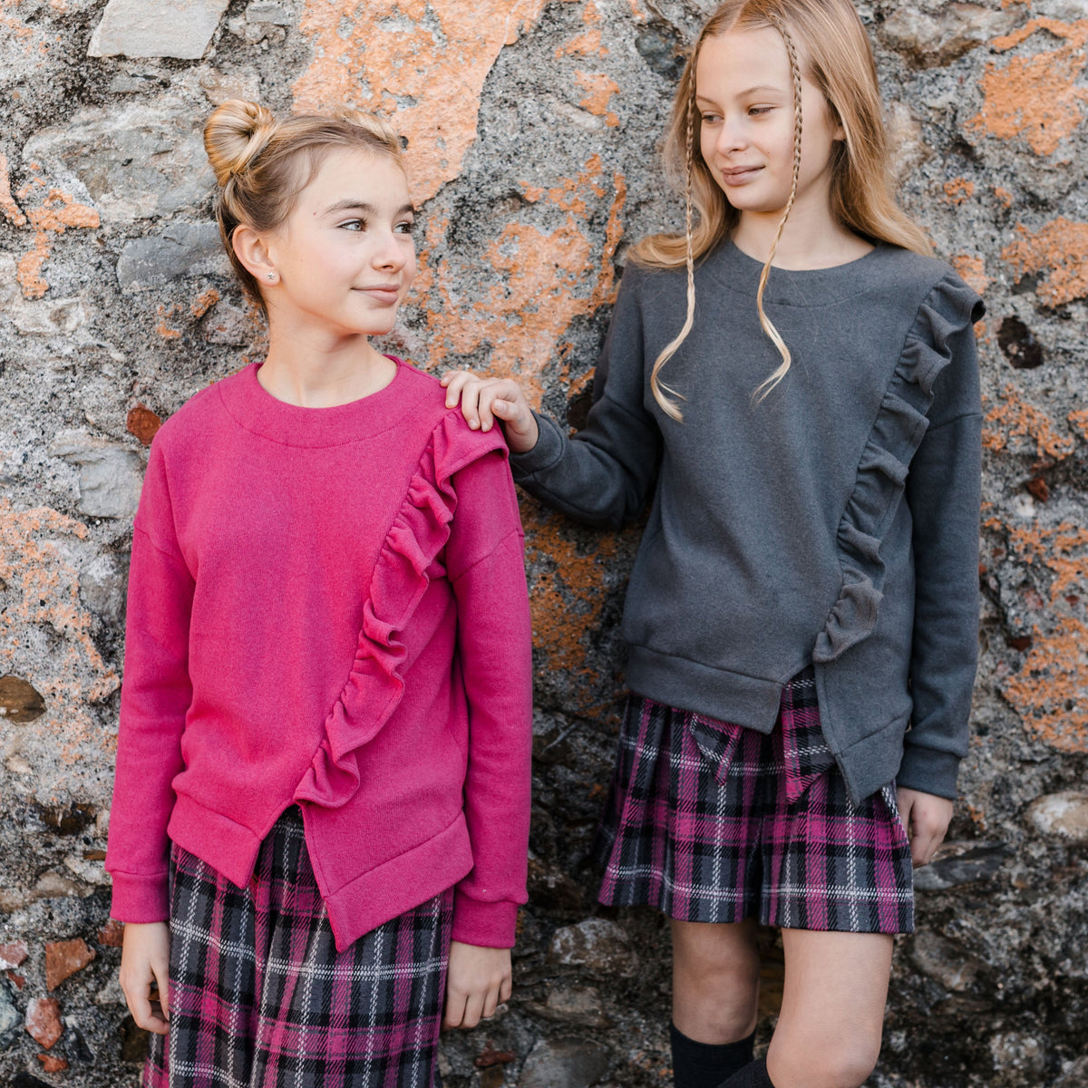 WARM COTTON SWEATER WITH RUFFLES