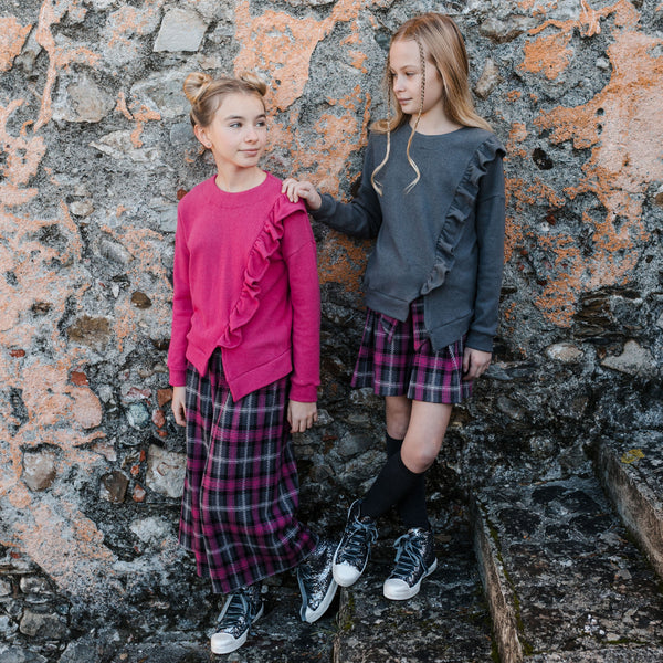 WARM COTTON SWEATER WITH RUFFLES