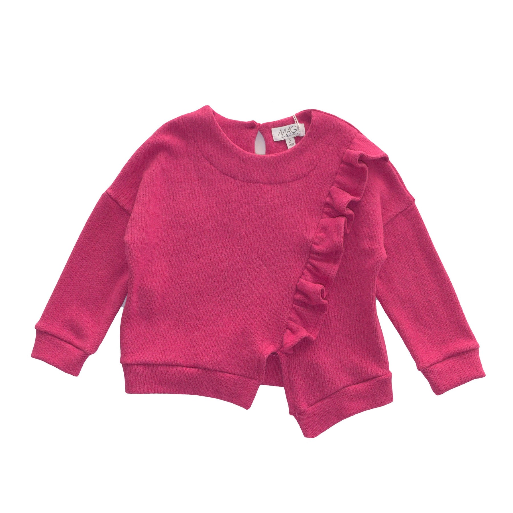 WARM COTTON SWEATER WITH RUFFLES