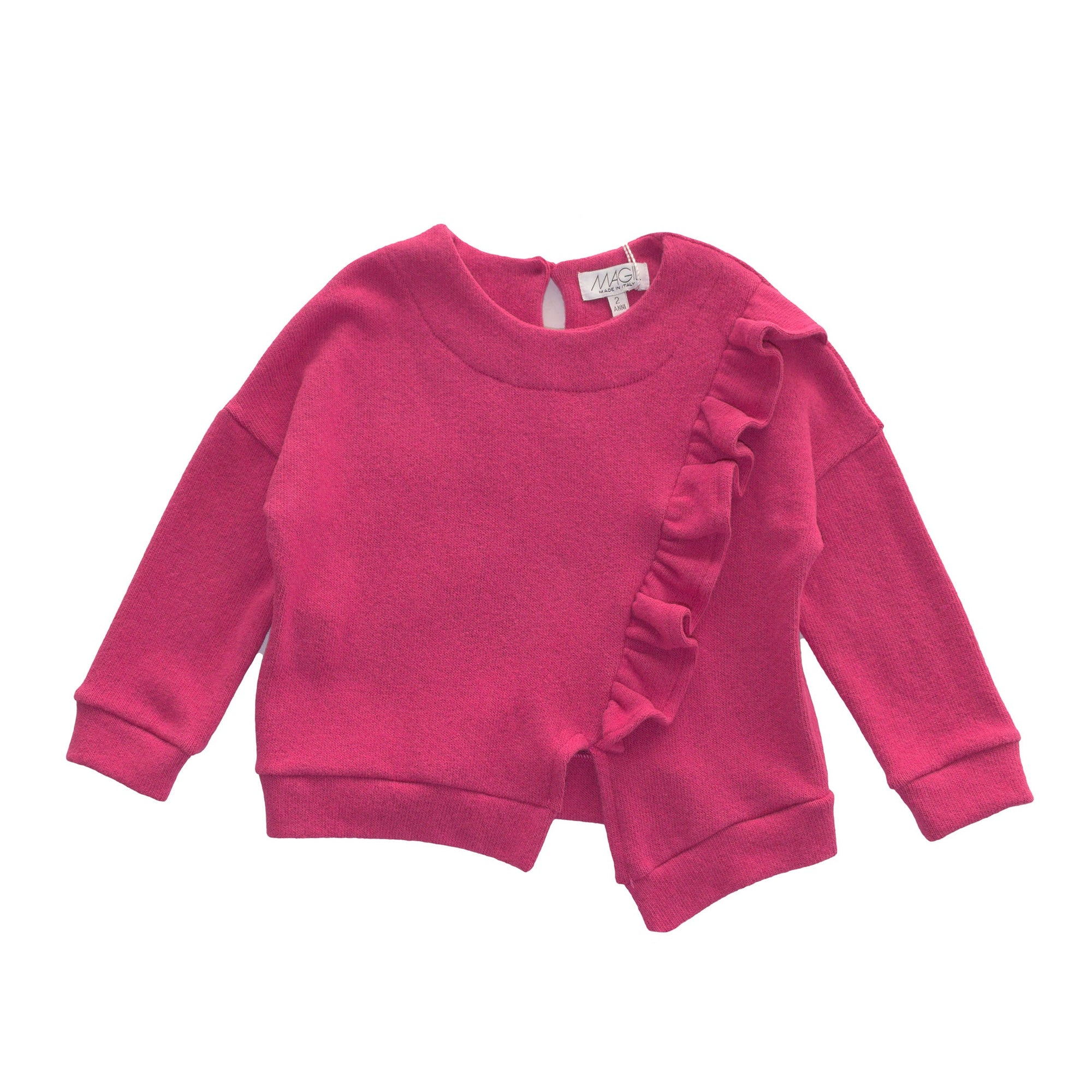 WARM COTTON SWEATER WITH RUFFLES