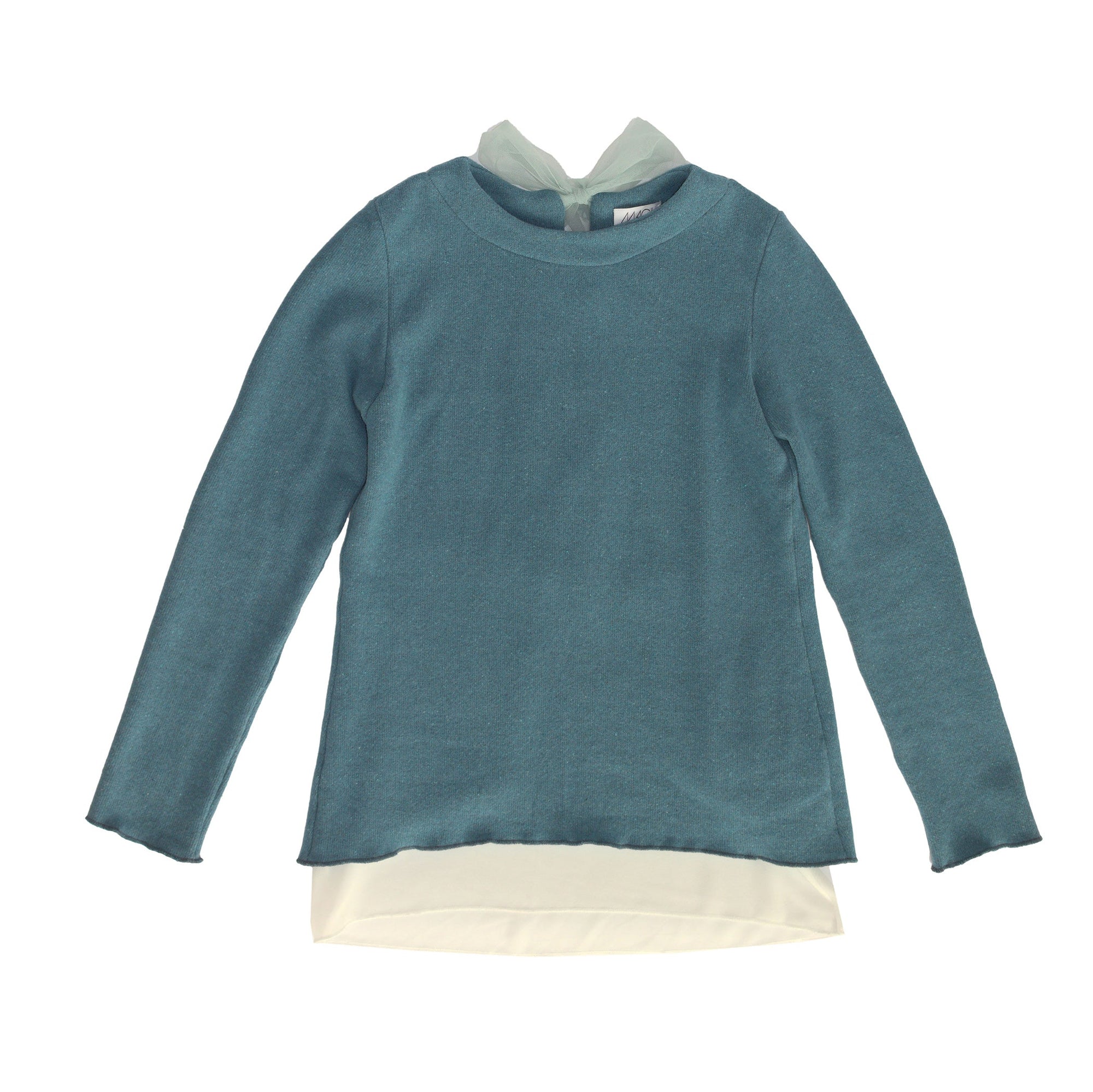 PULL COMBINÉ EN COTON CHAUD ET GEORGETTE