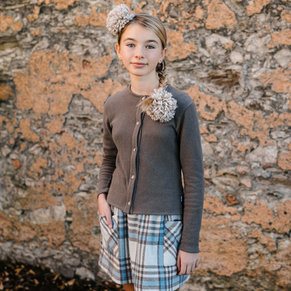 CARDIGAN WITH POM POM PIN