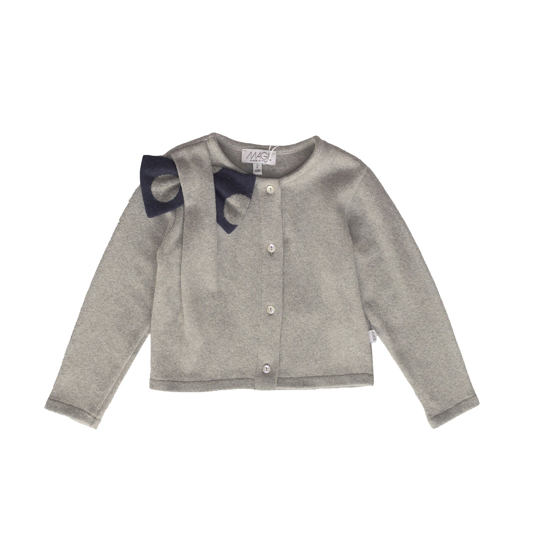 CARDIGAN WITH POLKA DOT BOW