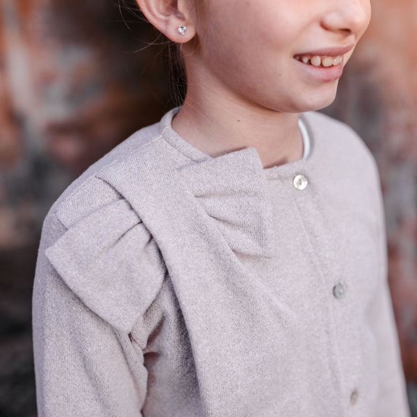 CARDIGAN WITH BOW DETAIL ON SHOULDER