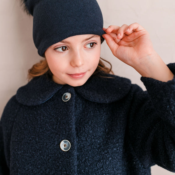 OVERSIZED BLUE COAT WITH COLLAR DETAIL