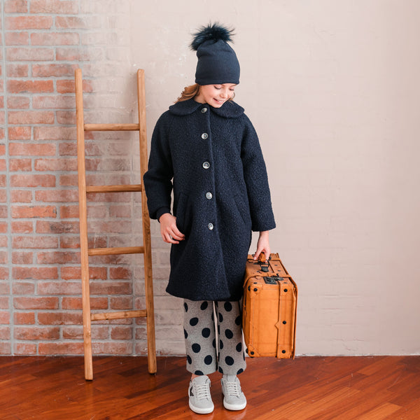 OVERSIZED BLUE COAT WITH COLLAR DETAIL