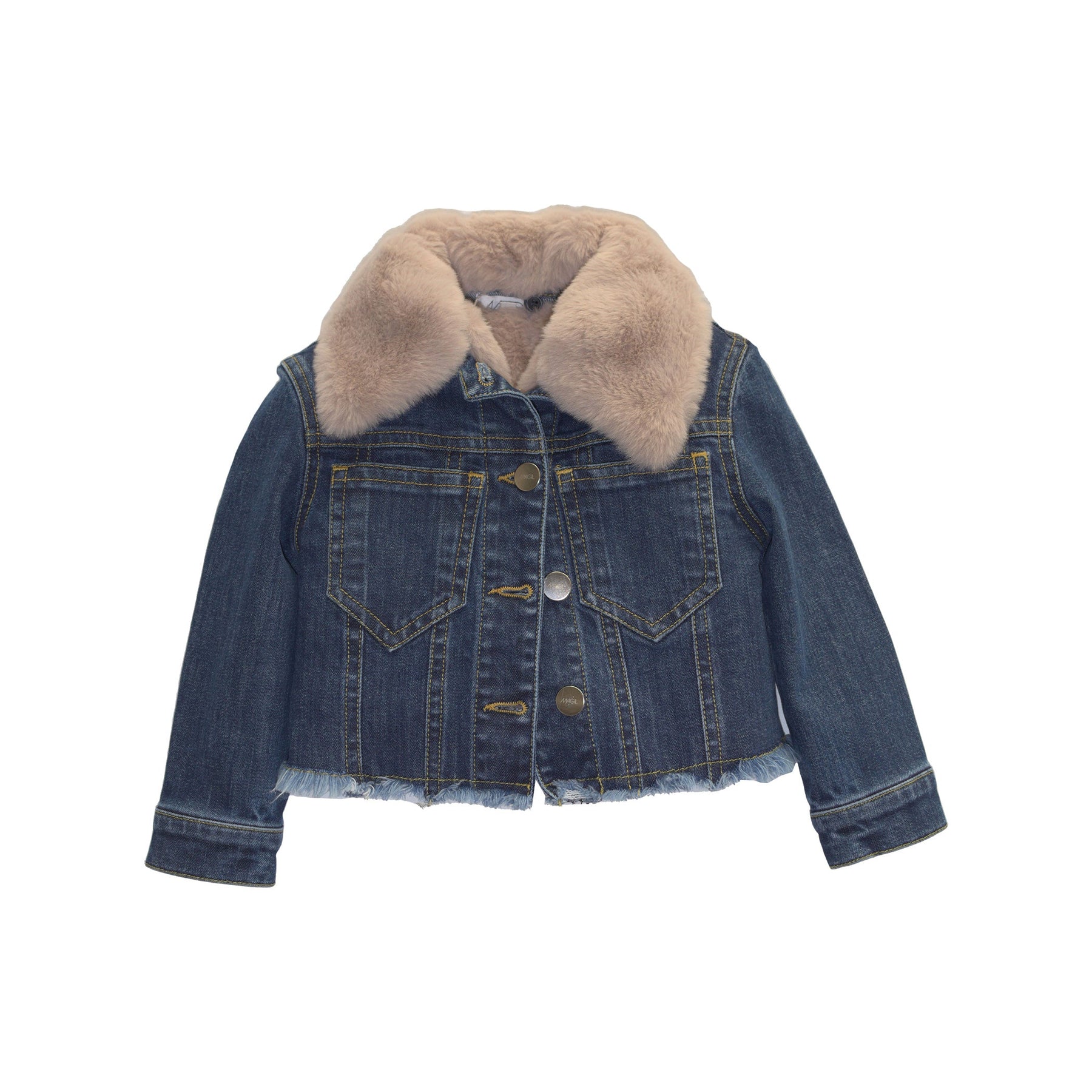 CHAQUETA DE DENIM CON DETALLE DE COLLAR DE PELO SINTÉTICO