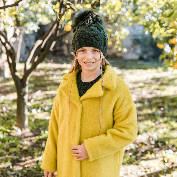 LIME GREEN FLEECED COAT