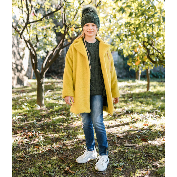 LIME GREEN FLEECED COAT