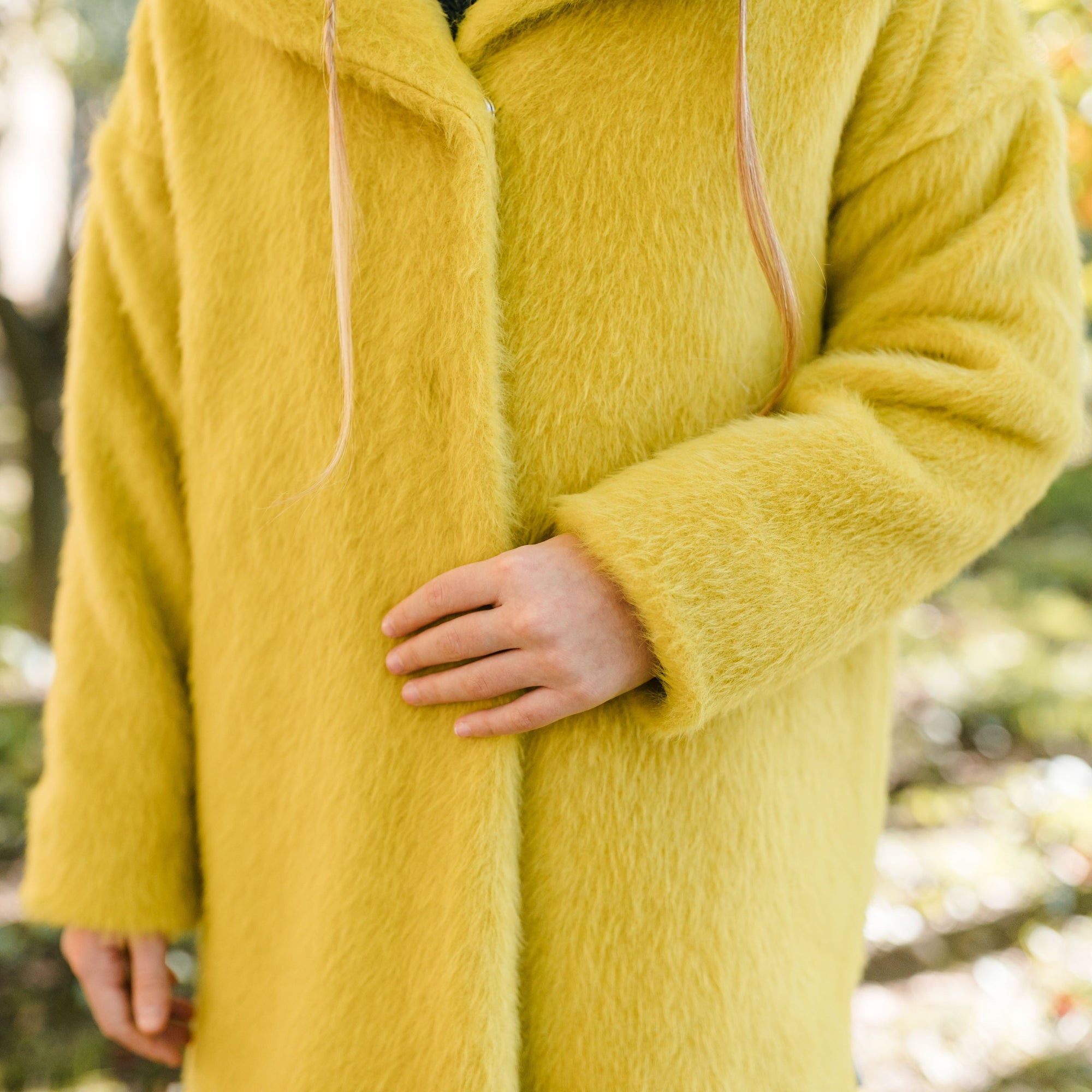 LIME GREEN FLEECED COAT