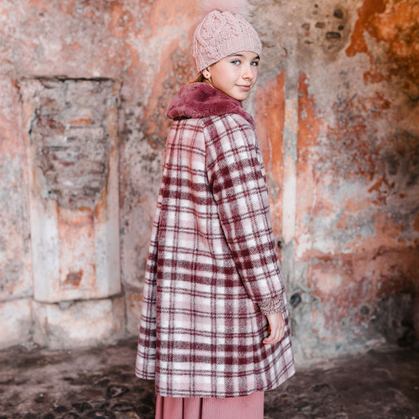OVERSIZED COAT WITH CHECKED PATTERN AND MAXI COLLAR