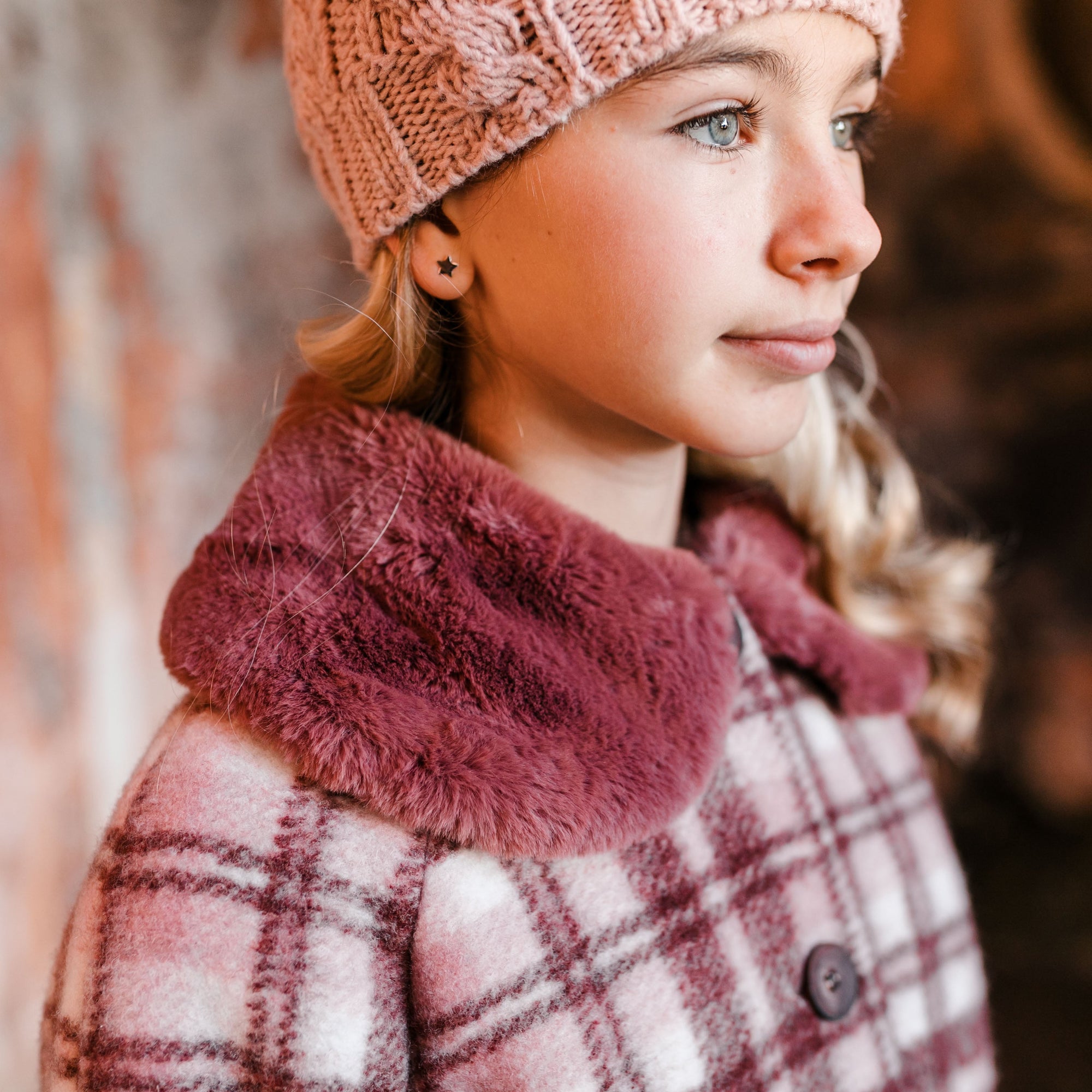 MANTEAU OVERSIZE AVEC MOTIF CARREAU ET COL MAXI