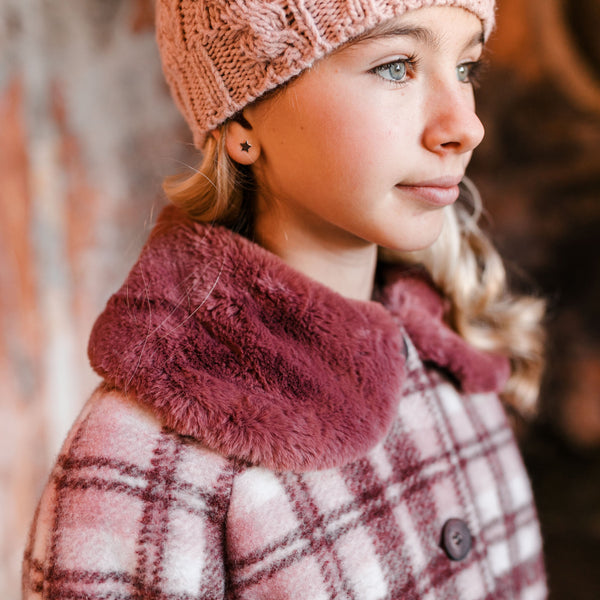 MANTEAU OVERSIZE AVEC MOTIF CARREAU ET COL MAXI