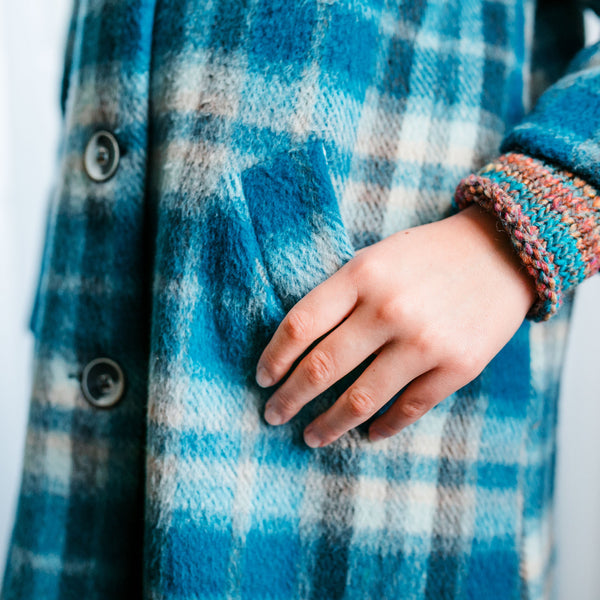 OVERSIZED COAT WITH CHECK PATTERN AND MAXI COLLAR