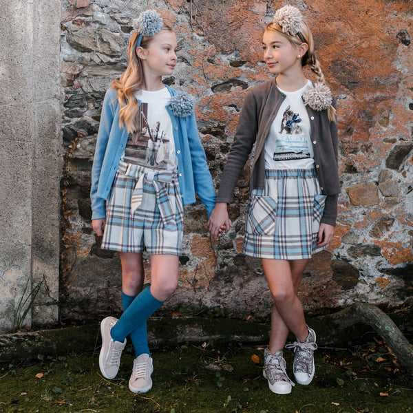 CHECKERED BERMUDA SHORTS WITH BOW