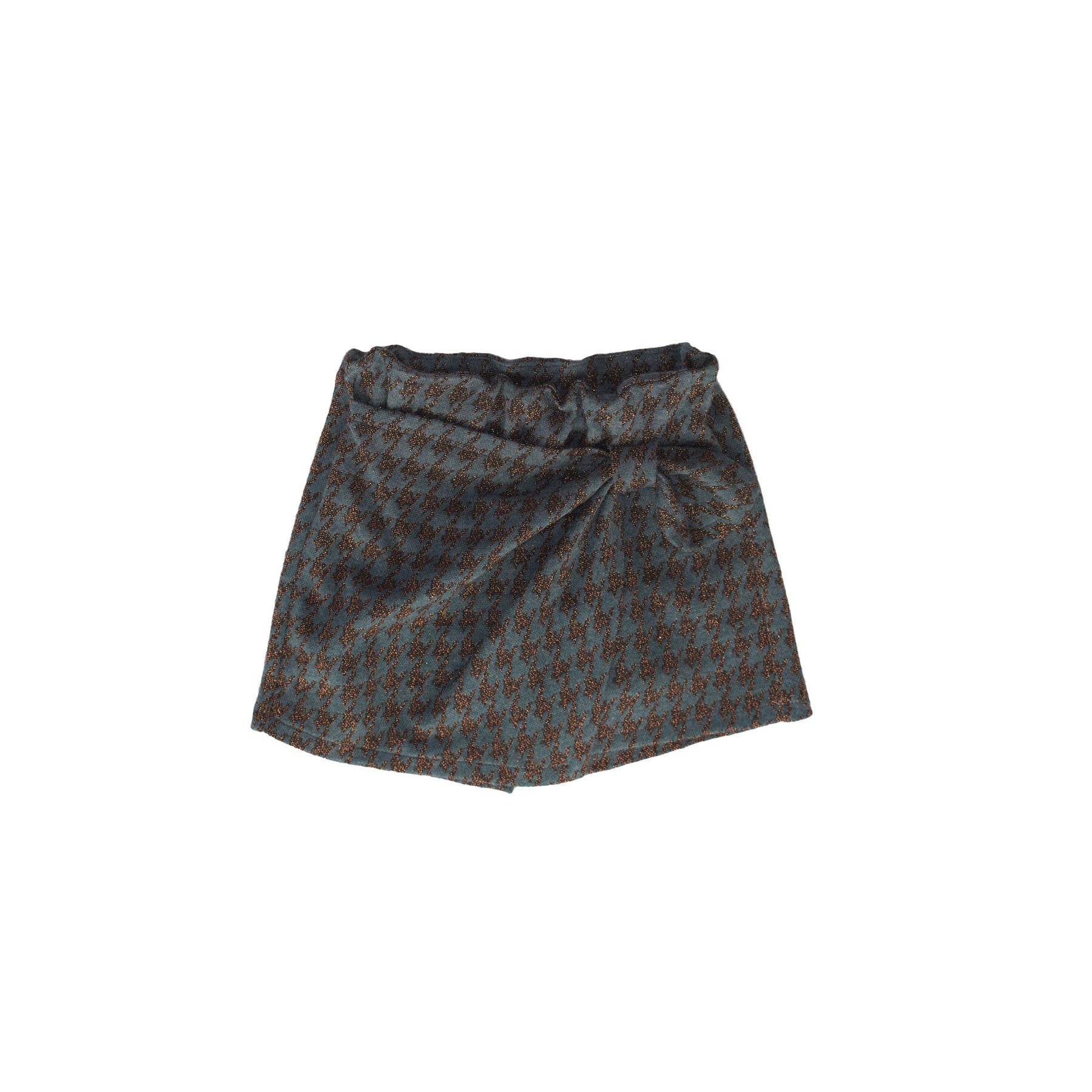 BERMUDA ŠORTS U PETROL PLAVOM S HOUNDSTOOTH UZORKOM