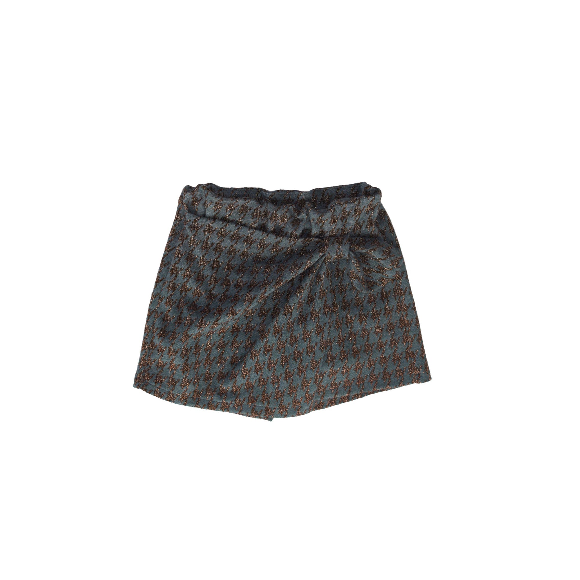 BERMUDA ŠORTS U PETROL PLAVOM S HOUNDSTOOTH UZORKOM