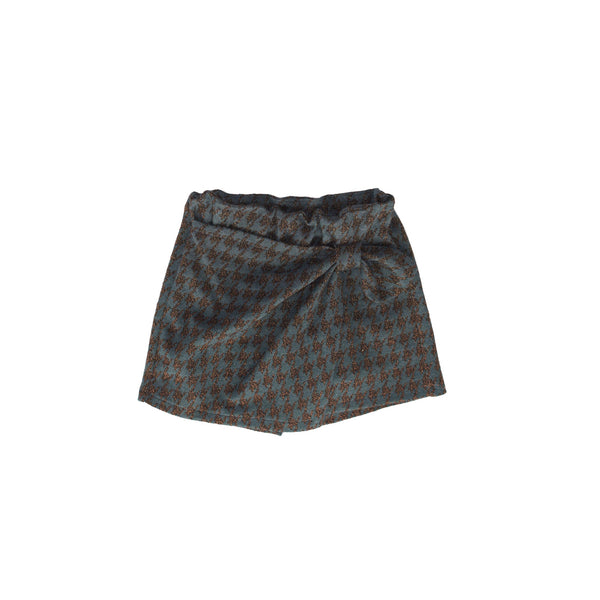 BERMUDSKA KRATKA HLAČE V PETROL MODRIH HOUNDSTOOTH
