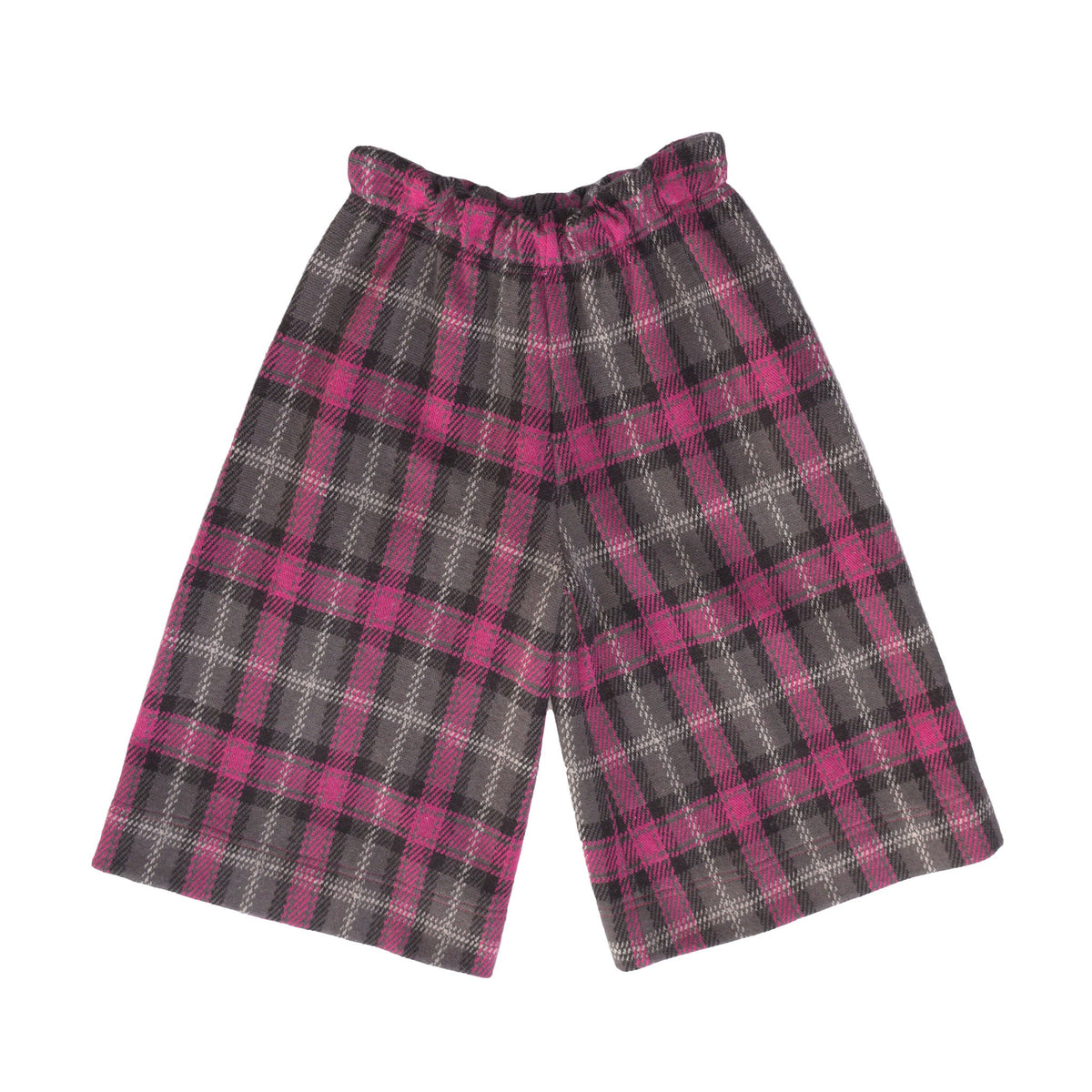 CHECKERED WIDE-LEG PANTS