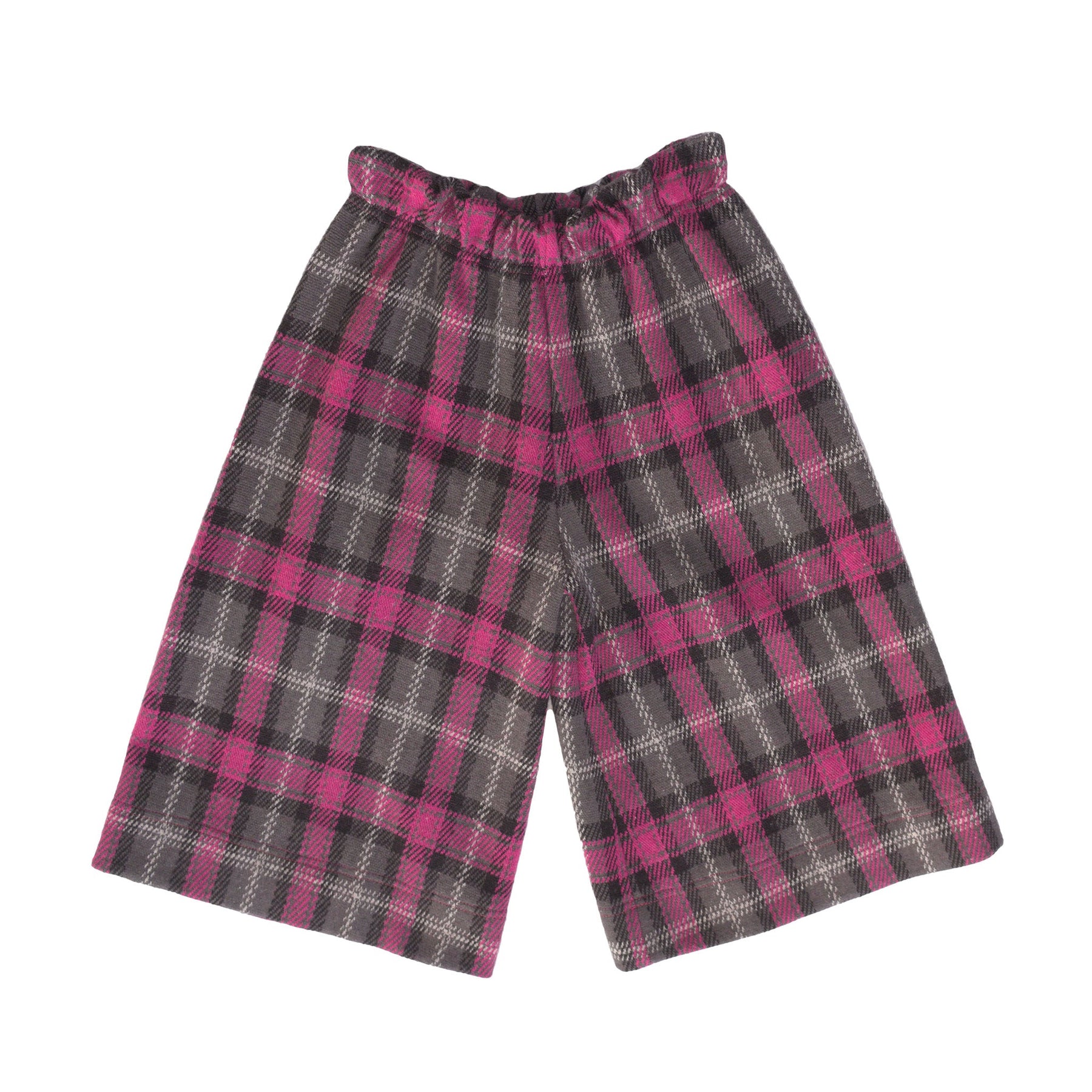 CHECKERED WIDE-LEG PANTS