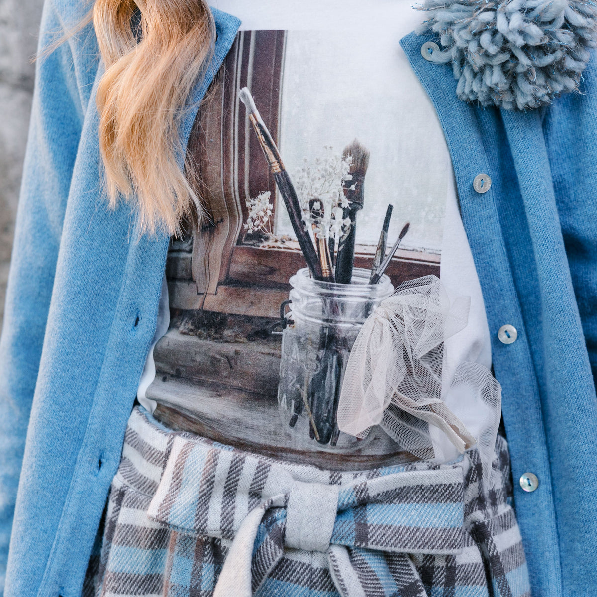 BRUSH PRINT T-SHIRT