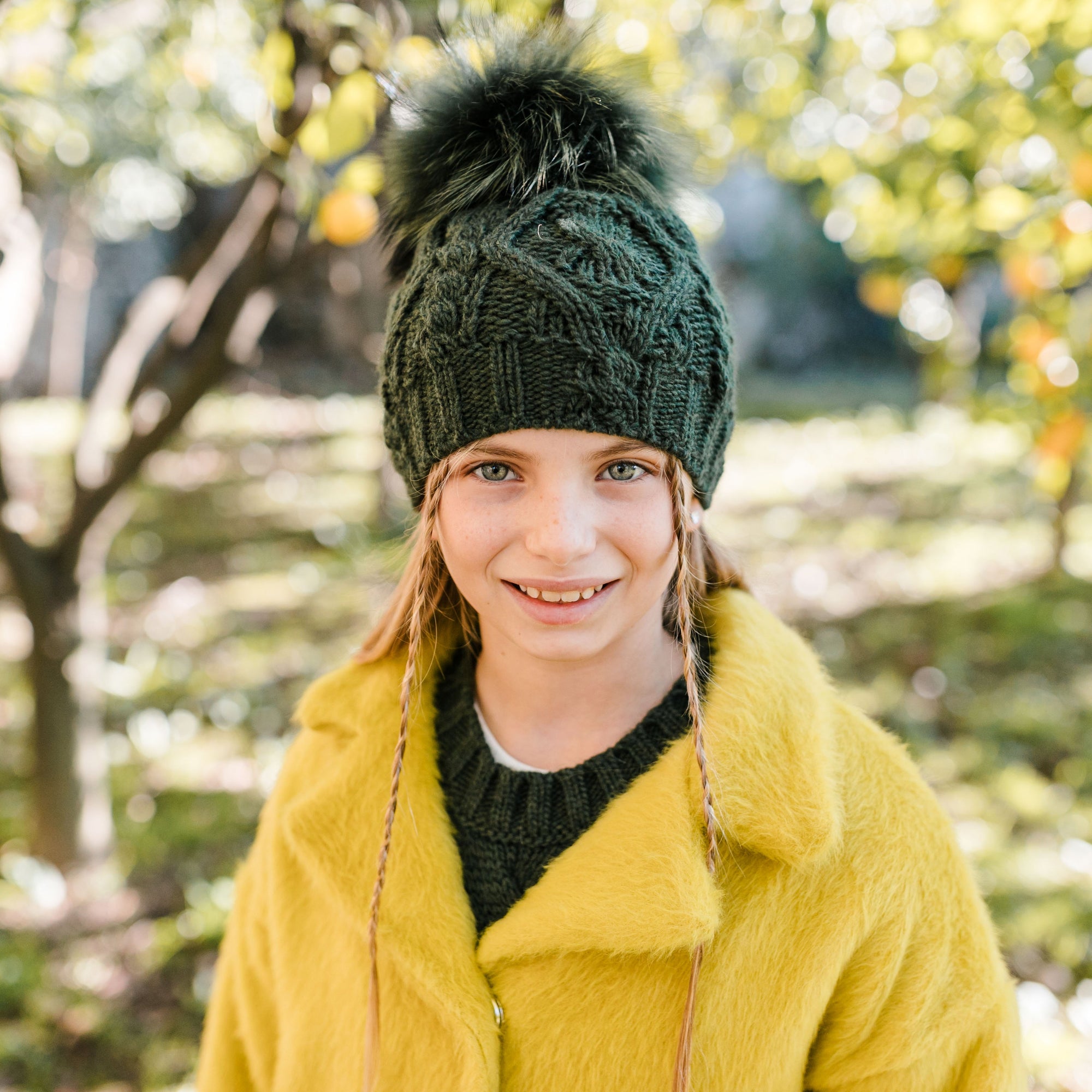 KNIT HAT WITH MAXI POM POM