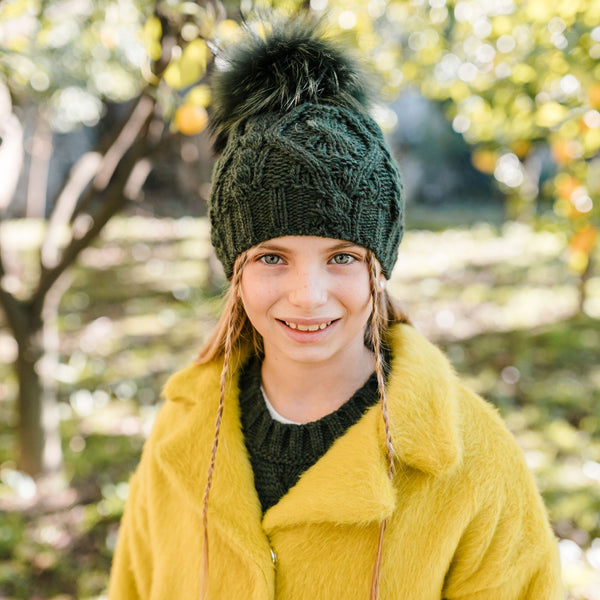 KNIT HAT WITH MAXI POM POM