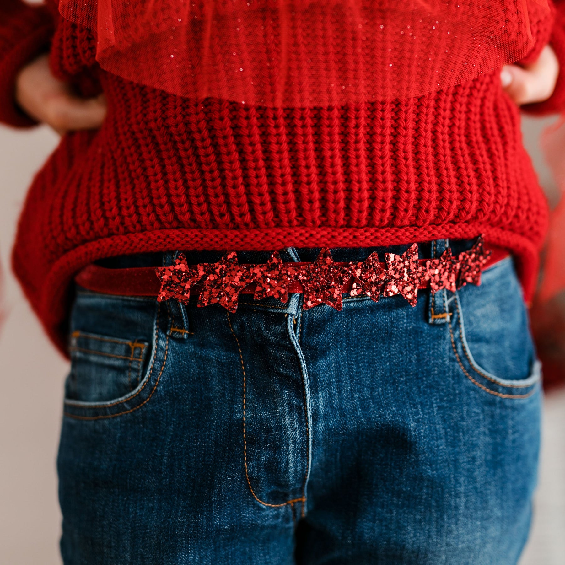 GLITTER STAR VELVET BELT
