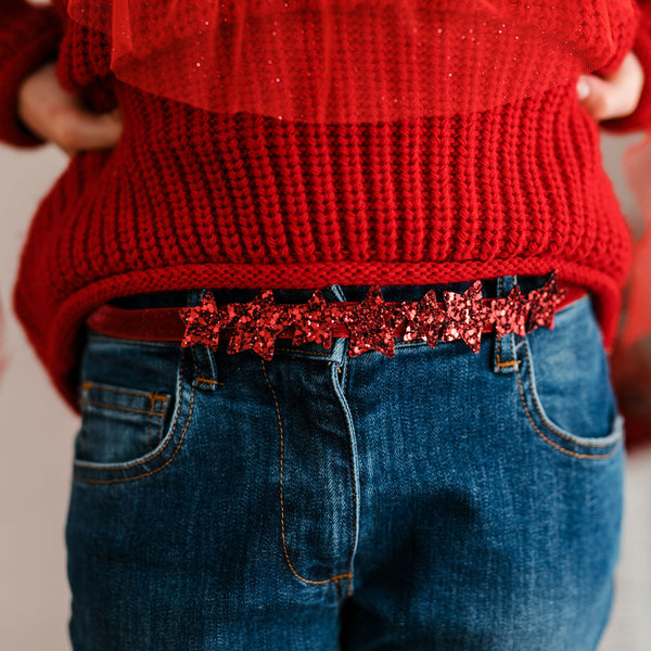 GLITTER STAR VELVET BELT
