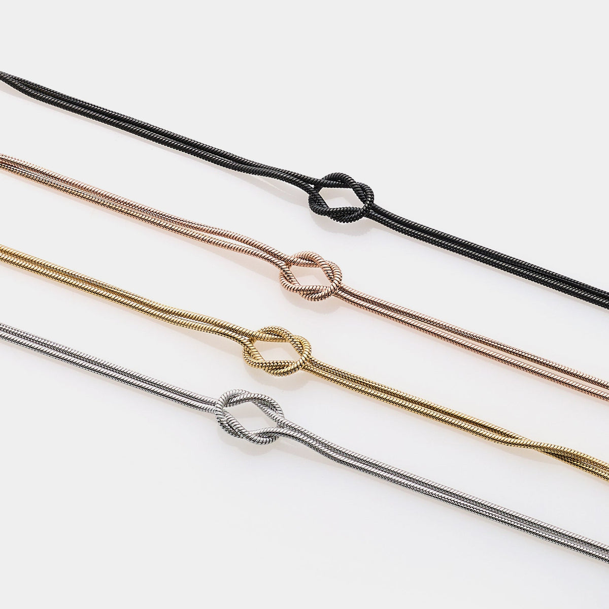 Soft infinite knot necklace in steel