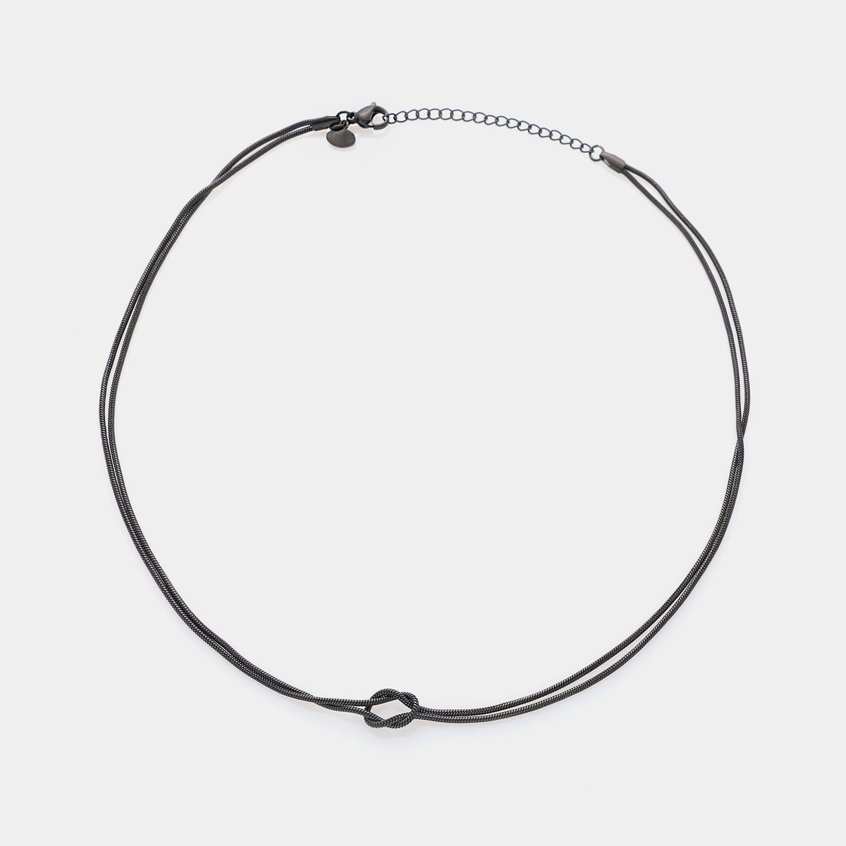 Soft infinite knot necklace in steel