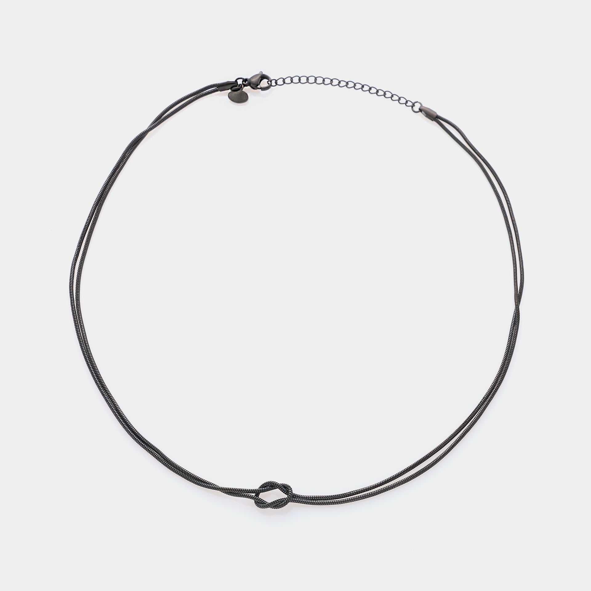 Soft infinite knot necklace in steel